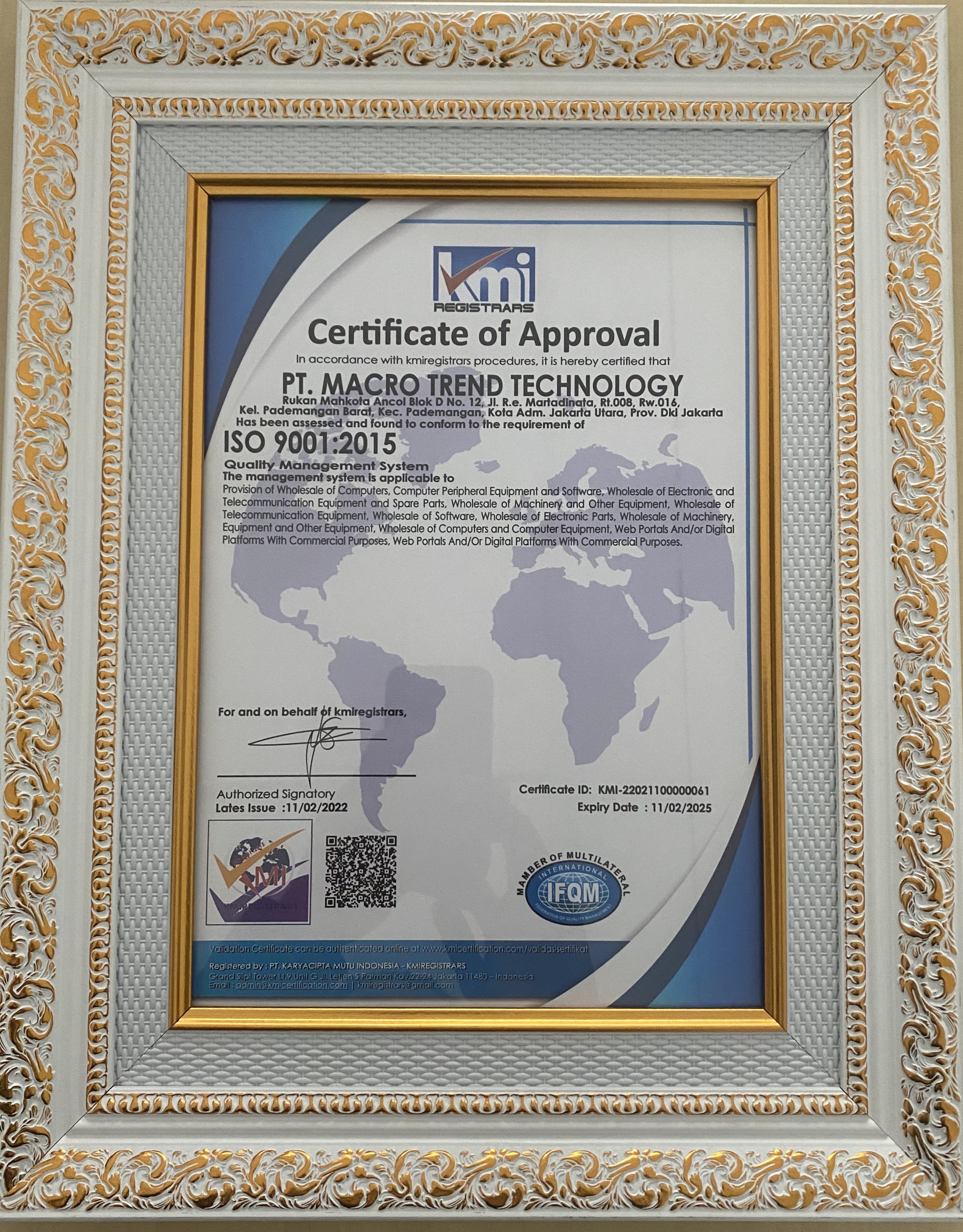 KMI Registrars - Certificate of Approval