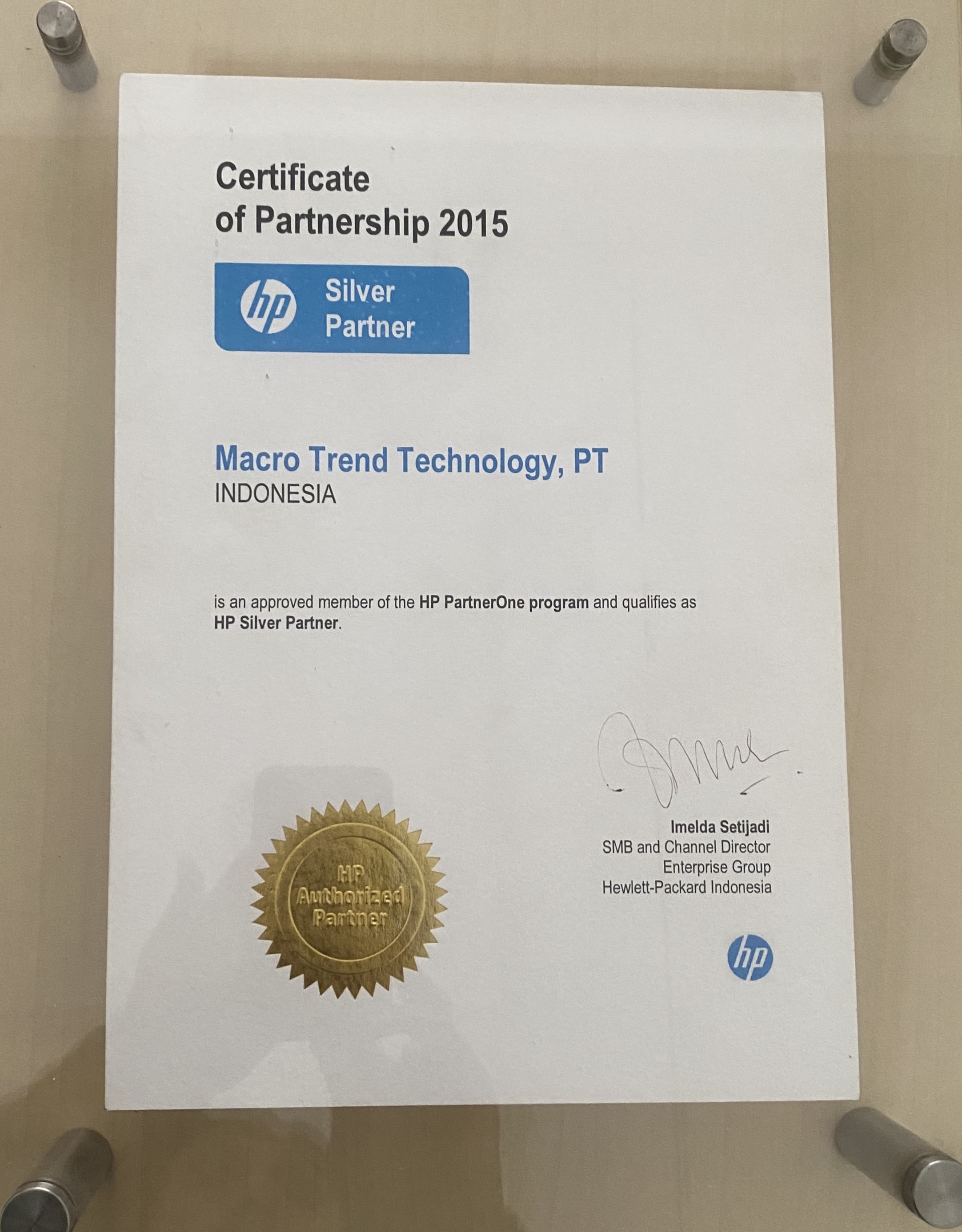 HP - Certificate of Partnership 2015